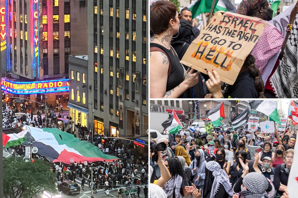 Anti-Israel protesters chant antisemitic slogan in NYC on two-year anniversary of Hamas' Oct. 7 attack