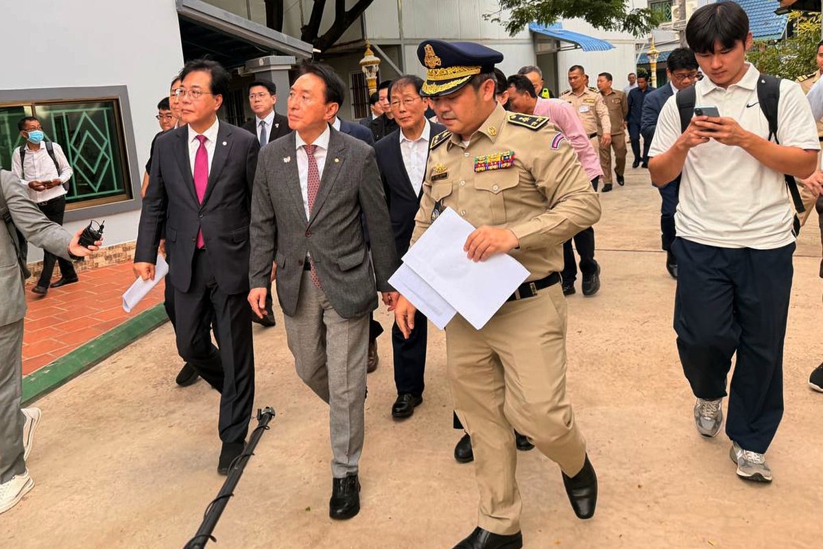 South Korean delegation of lawmakers visits Cambodian site of alleged online scam ring