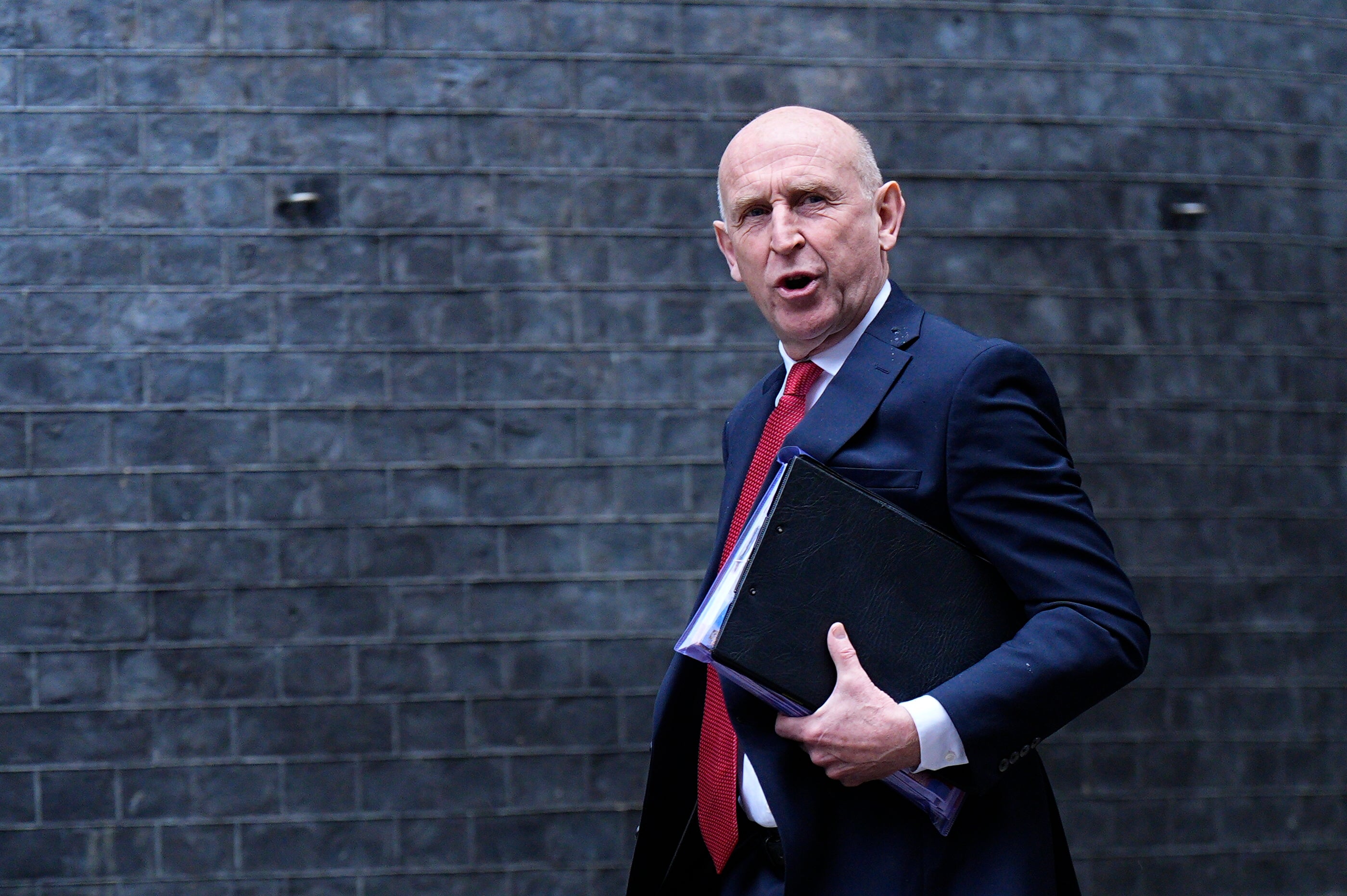 Defence secretary John Healey arriving for a Cabinet meeting in Downing Street