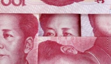 Montage of Chinese yuan.