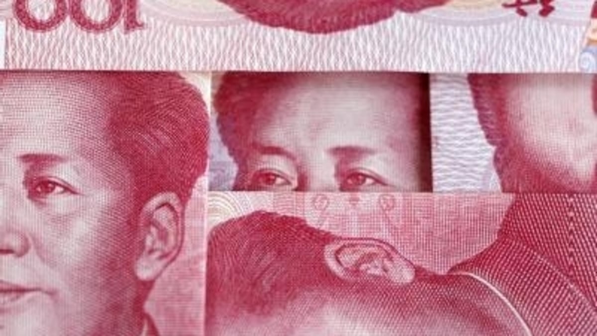 Montage of Chinese yuan.