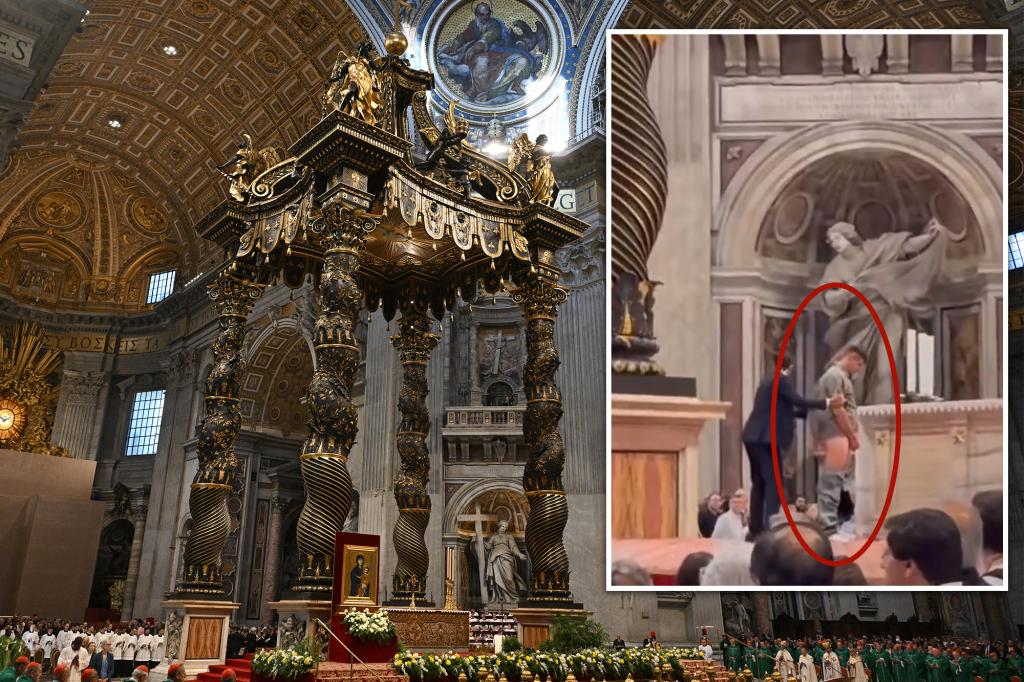 Man urinates on altar at Vatican City's St. Peter's Basilica during Holy Mass