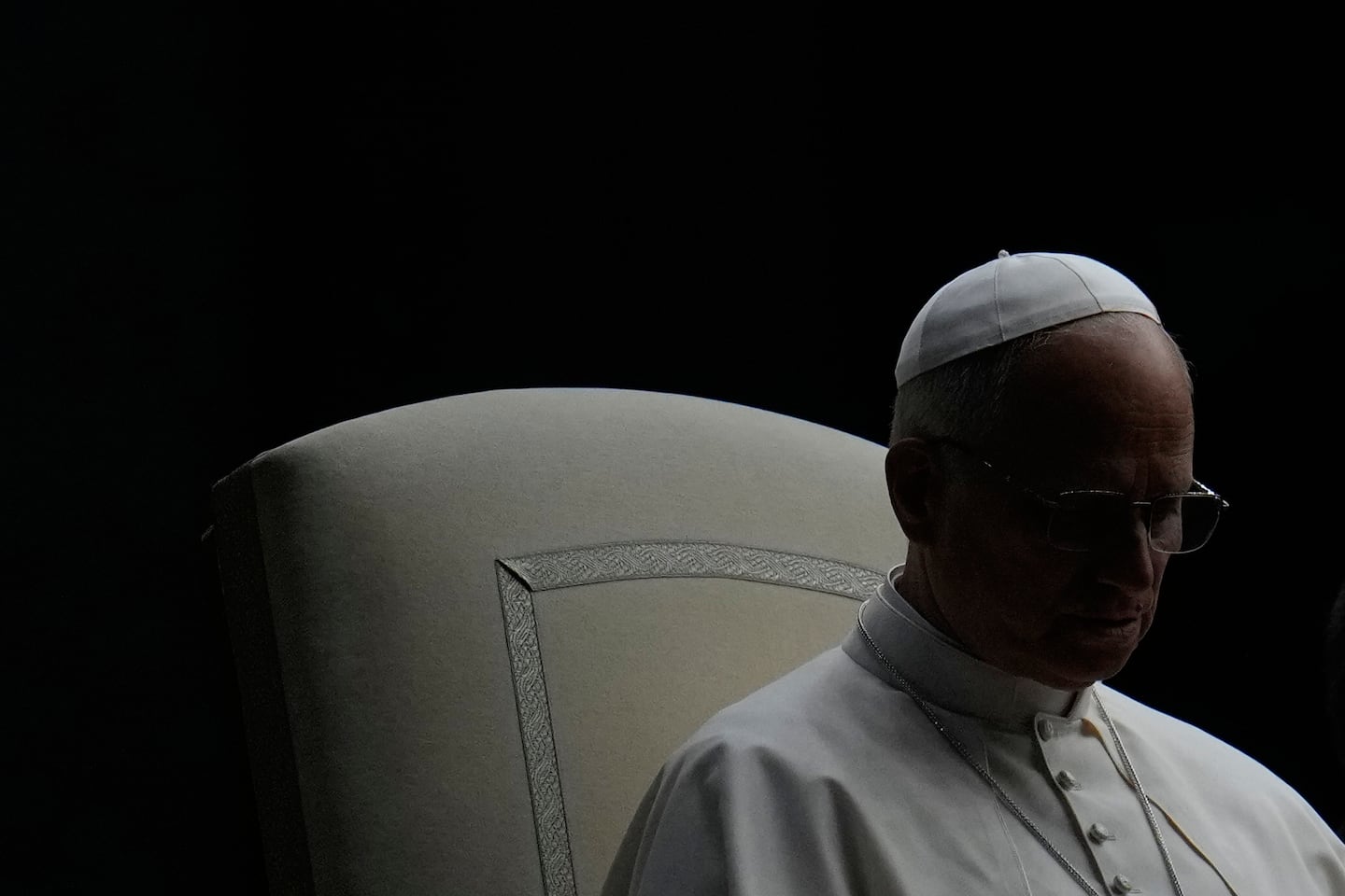 Pope Leo XIV presides over a Rosary vigil for peace in St. Peter's Square on the 63rd anniversary of the start of the Second Vatican Council, at the Vatican, on Oct. 12.