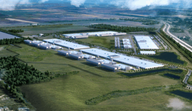 Rendering of proposed Port Washington data center complex. Rendering courtesy of the city of Port Washington