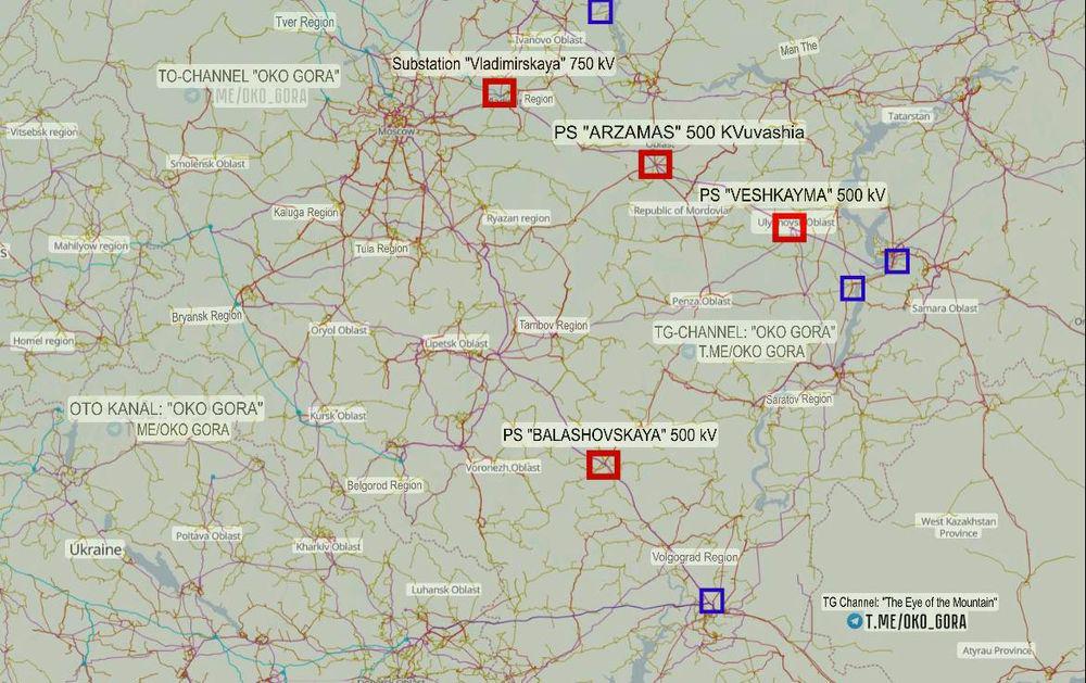 Ukrainian drones struck four major 500-750kV substations in Russia over the past week that transmit power from plants to central regions including Moscow, reducing capacity and raising cascading blackout risk.