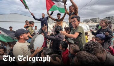 ‘I’m just dreaming about the hugs and kisses’: Gazans celebrate peace deal