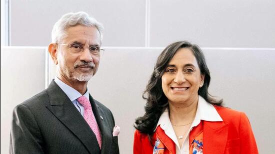 External affairs minister S Jaishankar with Canada's foreign minister, Anita Anand, in New Delhi. (@DrSJaishankar X) External affairs minister S Jaishankar with Canada's foreign minister, Anita Anand, in New Delhi. (@DrSJaishankar X)