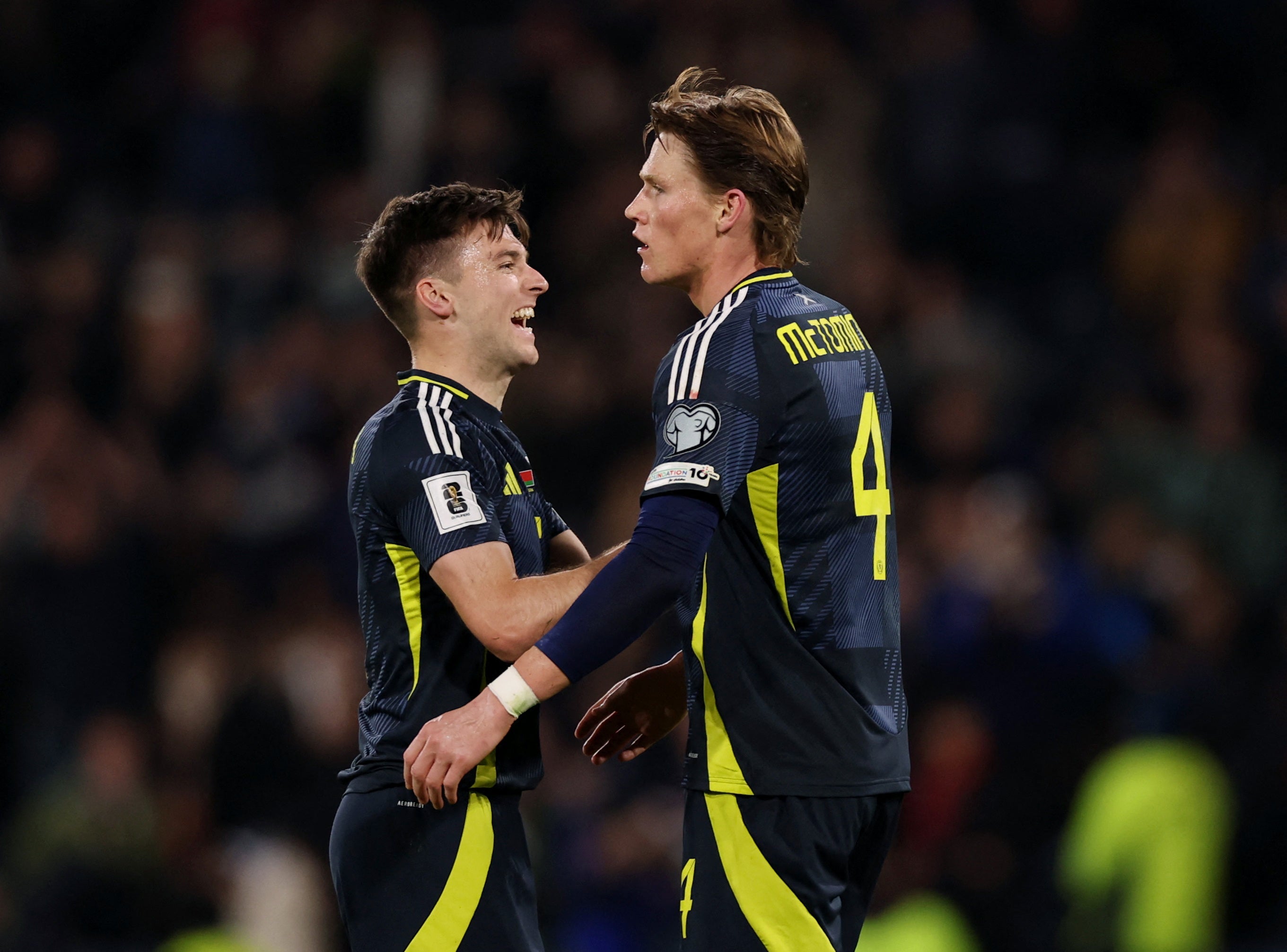 Scott McTominay’s celebrations were muted as he scored Scotland’s second