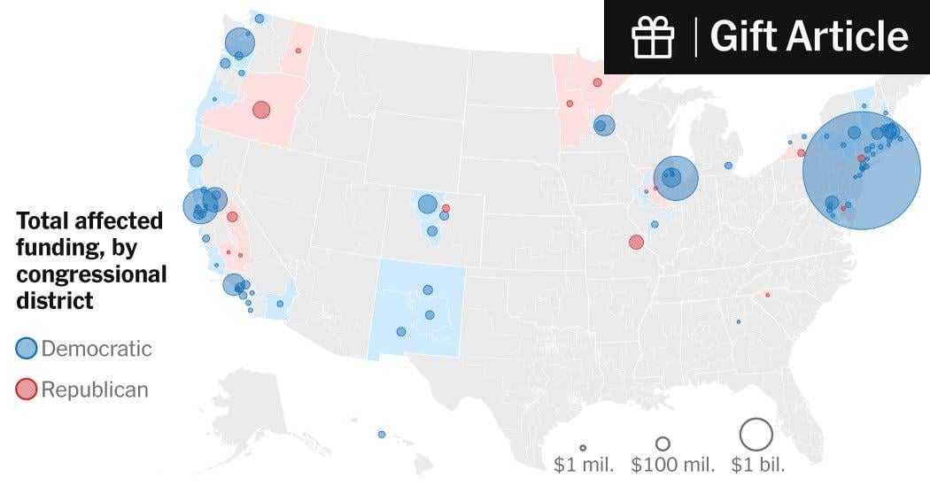 Trump Targets Democratic Districts by Halting Billions During Shutdown