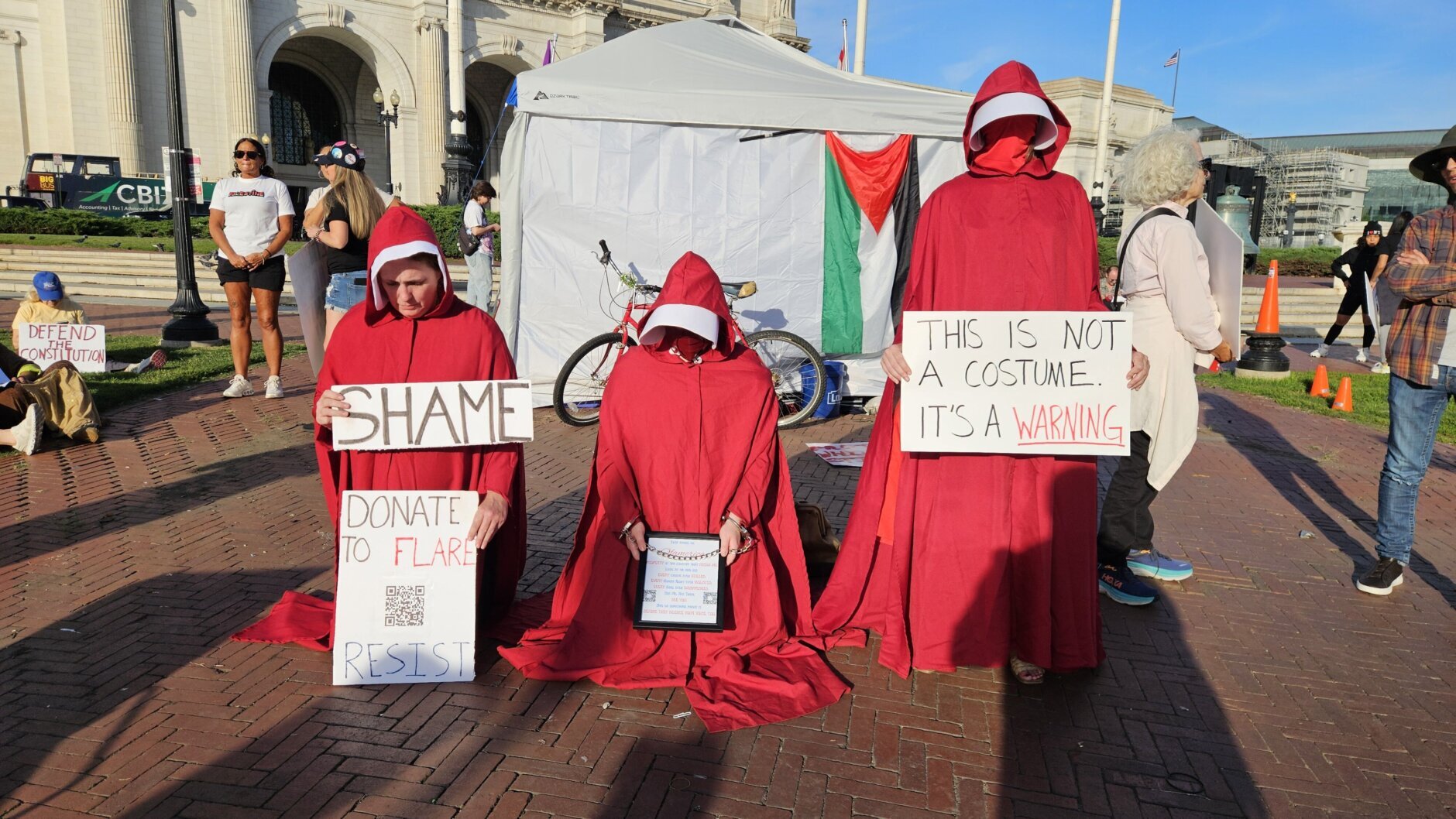 protesters in costume
