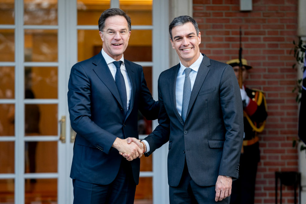 Pedro Sanchez Receives Nato Secretary General Mark Rutte