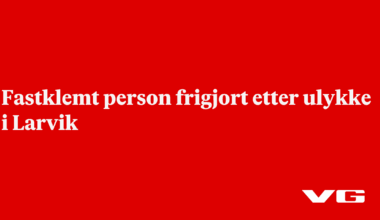 Fastklemt person frigjort etter ulykke i Larvik