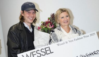 Nicklas Skovgaard and Nina Wedell-Wedellsborg, founder of Wessel & Vett Fashion Prize.