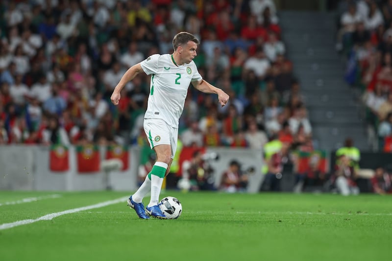 Playing for Ireland is pressure "but good pressure" said Seamus Coleman after he returned to action against Portugal in Lisbon, Portugal. (Photo by Carlos Rodrigues/Getty Images)