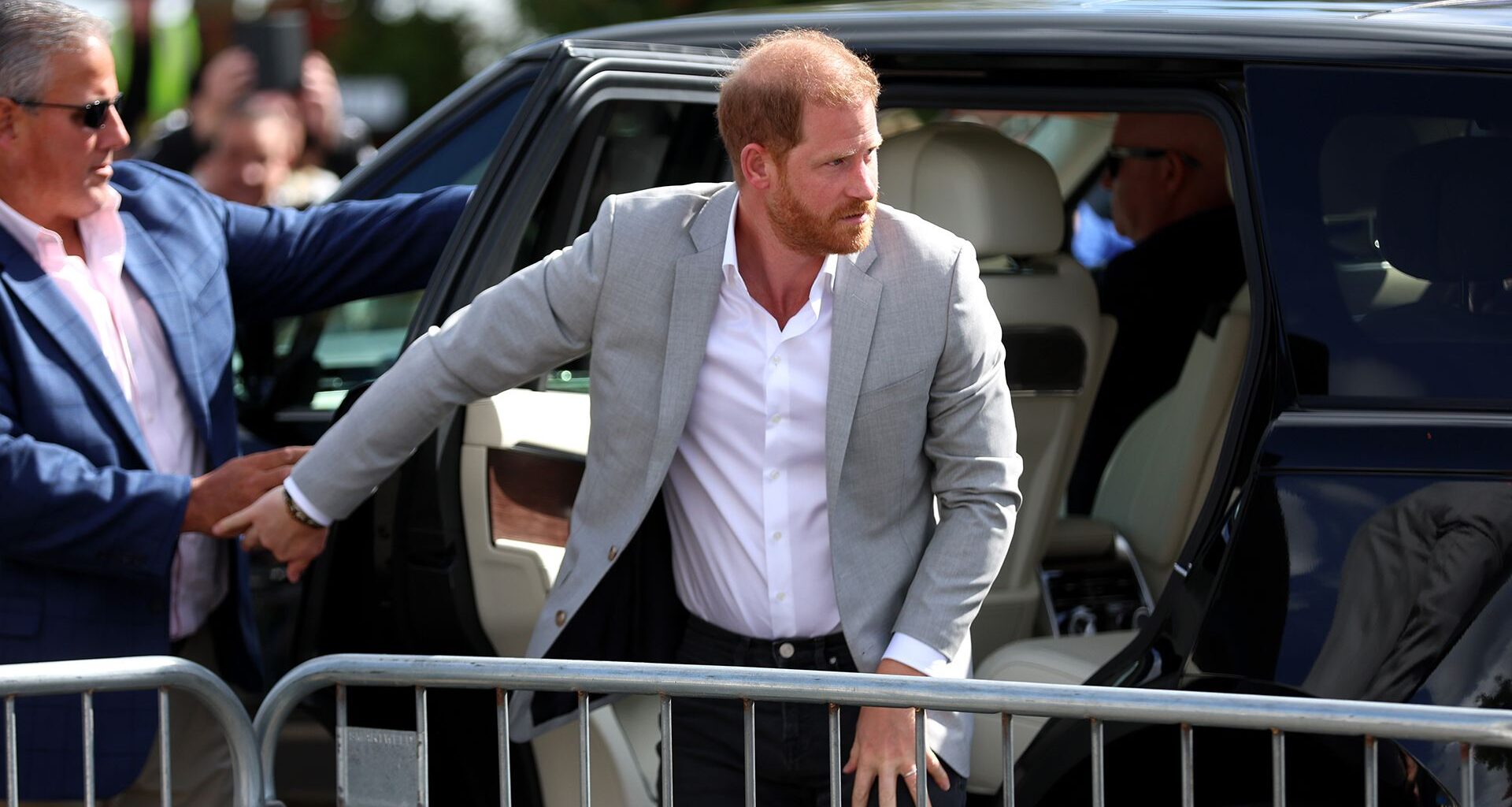 NOTTINGHAM, ENGLAND - SEPTEMBER 09: Prince Harry, Duke of Sussex arrives for a visit to the community recording studio in St. Anns on September 09, 2025 in Nottingham, England. (Photo by Cameron Smith/Getty Images)
