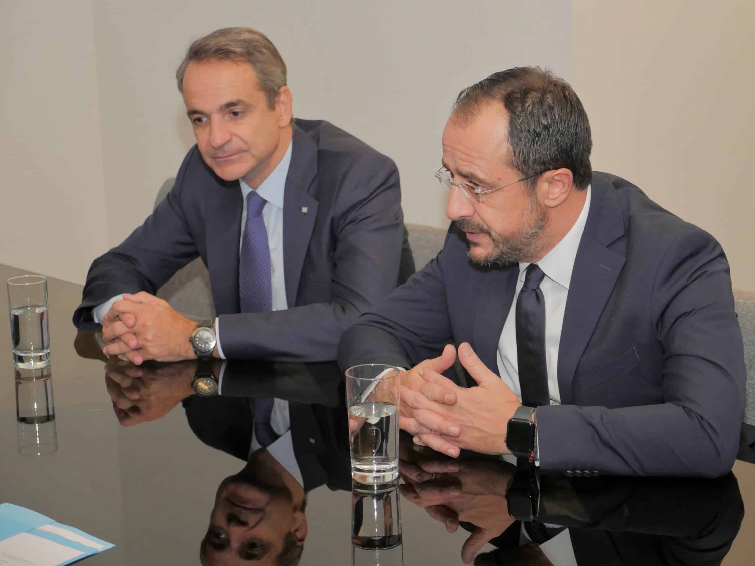 Greece PM Kyriakos Mitsotakis and Cyperus President Nikos Christodoulides