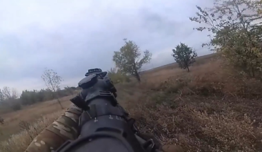 Ukrainian armored vehicles "Kirpi" was hit by a Russian drone. The soldiers then left the vehicle and started to fight off more enemy drones. Published 13.10.2025