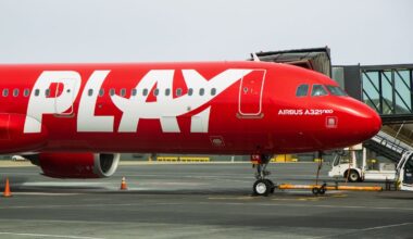 An Airbus A321neo operated by Play Air.