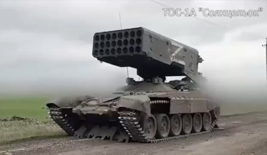Ukrainian  bomber-drone  destroys russian  TOS-1A  MLRS
