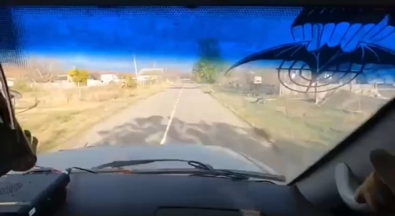 Russian soldiers record themselves getting hit by a Ukrainian FPV drone while driving (Belgorod Oblast)