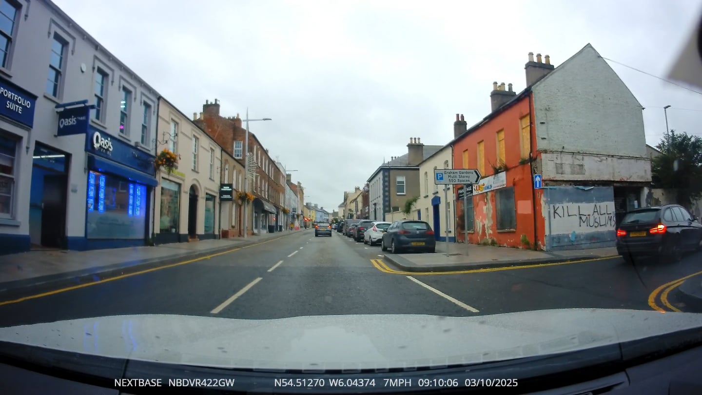 Disgraceful graffiti this morning in Lisburn