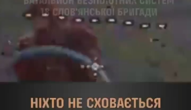 Russian  soldier tries  to  fight off Ukrainian FPV drone with his firearm, video by 18th Slavic Brigade of the National Guard of Ukraine