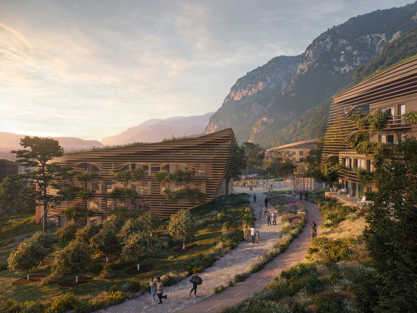 NOA plans lush, walkable neighborhood 'renneria' in italian dolomites