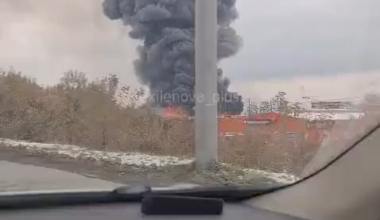 Russian Telegram channels report a large fire at the Zavod Pripoev plant in Novosibirsk, Russia. The plant produces electronics and microcircuits and is a part of Russia's military-industrial production.