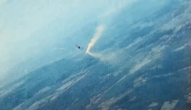 Soviet i-153 dodging fire from a German BF109