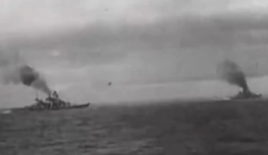 The sinking of British Aircraft carrier HMS Glorious and destroyer escorts by German battlecruisers KMS Scharnhorst & KMS Gneisenau. June 8, 1940