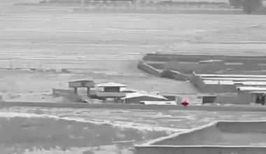 Afghan Taliban retreat from a border post after it is struck by Pakistani Artillery