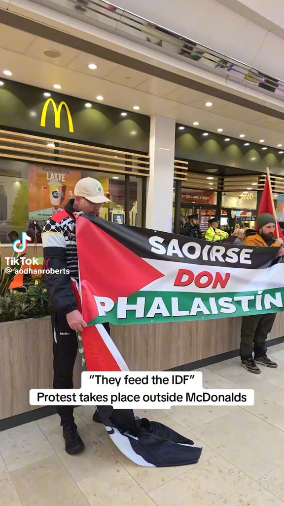 Outside McDonald’s in Derry now