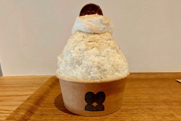 Kiwi banana shaved ice served at Mewame in West Hollywood. (Photo by Charlie Vargas, Orange County Register/SCNG)