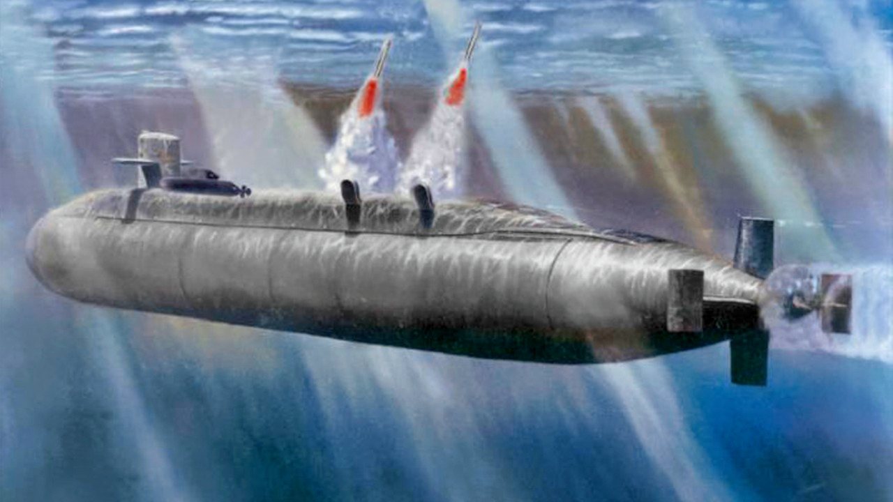 Puget Sound Naval Shipyard, Wash. (Aug. 14, 2003) -- Illustration of USS Ohio (SSGN 726) which is undergoing a conversion from a Ballistic Missile Submarine (SSBN) to a Guided Missile Submarine (SSGN) designation. Ohio has been out of service since Oct. 29, 2002 for conversion to SSGN at Puget Sound Naval Shipyard. Four Ohio-class strategic missile submarines, USS Ohio (SSBN 726), USS Michigan (SSBN 727) USS Florida (SSBN 728), and USS Georgia (SSBN 729) have been selected for transformation into a new platform, designated SSGN. The SSGNs will have the capability to support and launch up to 154 Tomahawk missiles, a significant increase in capacity compared to other platforms. The 22 missile tubes also will provide the capability to carry other payloads, such as unmanned underwater vehicles (UUVs), unmanned aerial vehicles (UAVs) and Special Forces equipment. This new platform will also have the capability to carry and support more than 66 Navy SEALs (Sea, Air and Land) and insert them clandestinely into potential conflict areas. U.S. Navy illustration. (RELEASED)