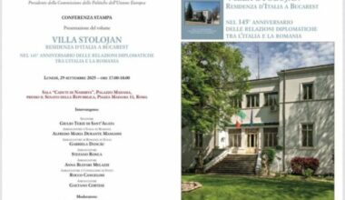 Presentato il volume dell’Ambasciatore Gaetano Cortese “Villa Stolojan. Residenza d’Italia a Bucarest” nel 145° anniversario delle relazioni diplomatiche tra l’Italia e la Romania. L’evento al Palazzo del Senato a Roma. – Il blog di Carlo Franza
