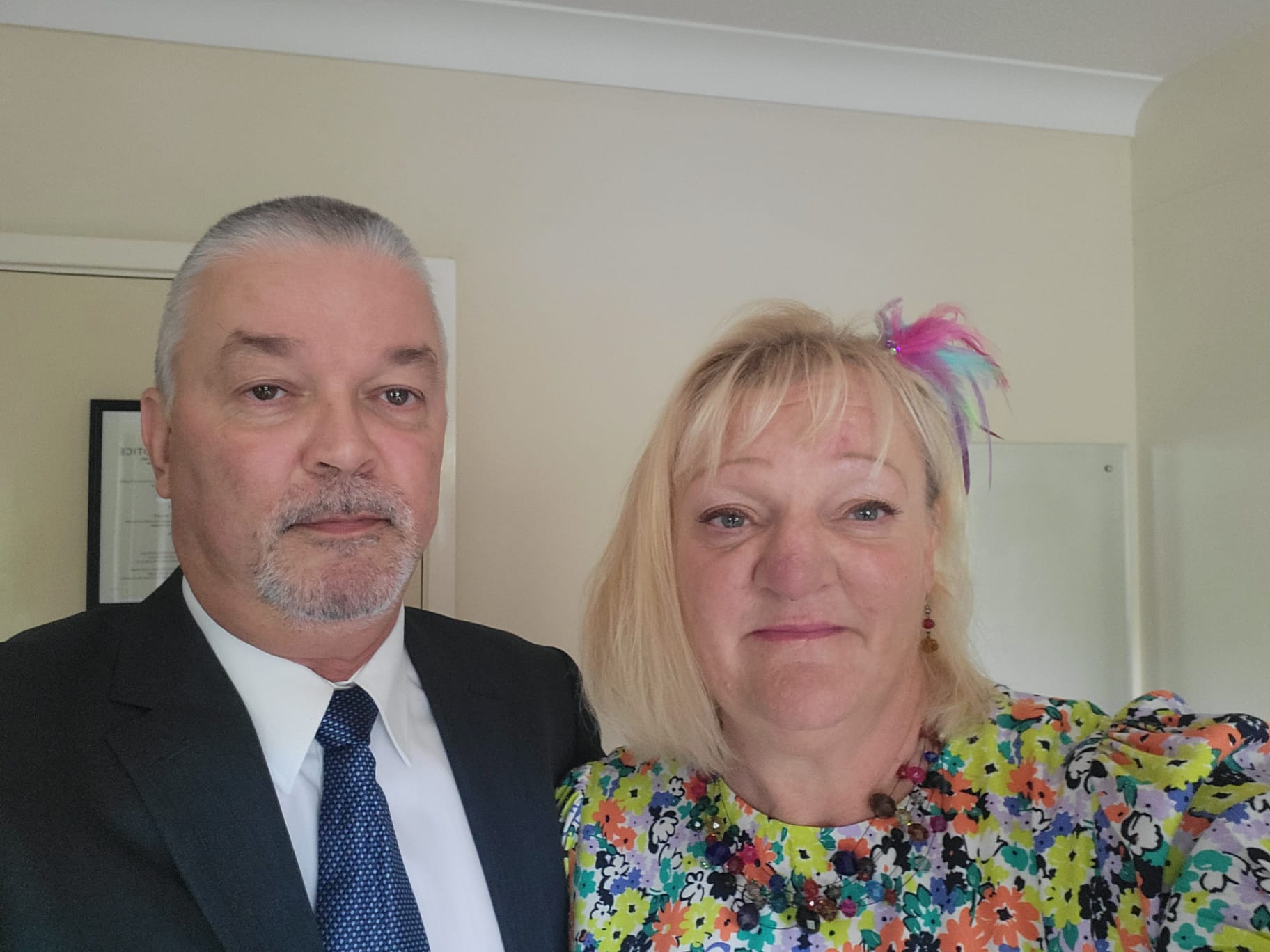 Ms Grover, pictured with her husband, have become increasingly frustrated over the lack of support offered by the Home Office to assist refugees