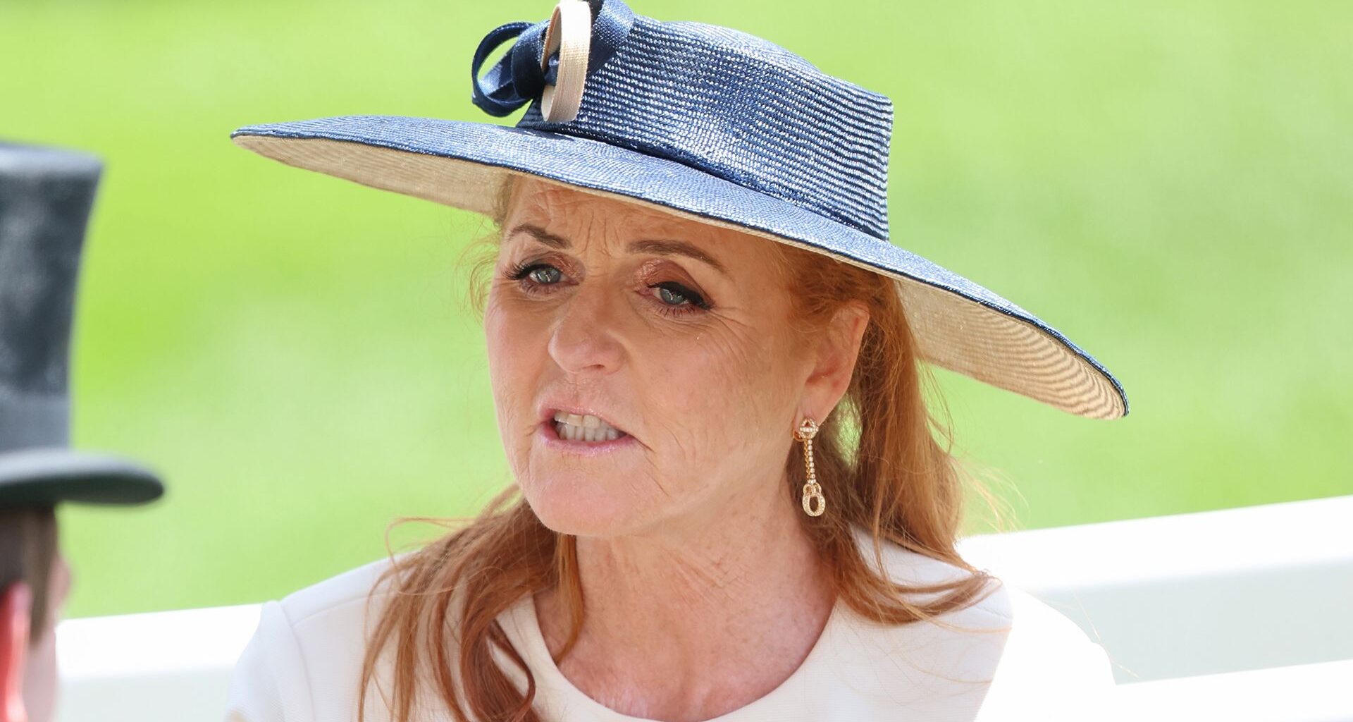 ASCOT, ENGLAND - JUNE 19: Sarah Ferguson Duchess of York speaks as she attends day two of Royal Ascot 2024 at Ascot Racecourse on June 19, 2024 in Ascot, England. (Photo by Chris Jackson/Getty Images)