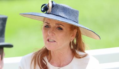 ASCOT, ENGLAND - JUNE 19: Sarah Ferguson Duchess of York speaks as she attends day two of Royal Ascot 2024 at Ascot Racecourse on June 19, 2024 in Ascot, England. (Photo by Chris Jackson/Getty Images)