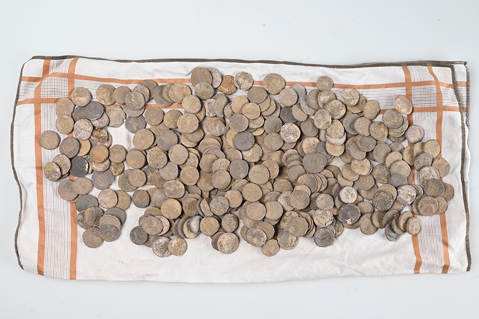 Metal pins recovered from the Roman-era hoard near Borsum, Hildesheim. Credit: Bartels, PI Hildesheim, ZKD/FK Forensik
