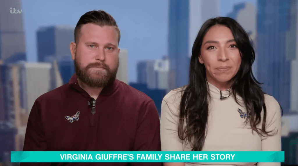 Virginia Guiffre's brother and sister-in-law on This Morning