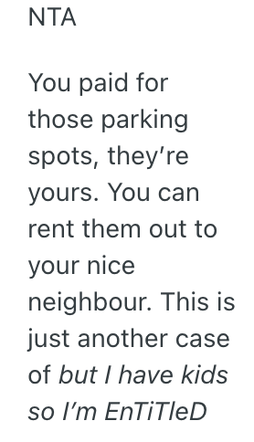 Screenshot 2025 09 12 at 7.51.41 AM Her Neighbors Want To Rent Her Large Parking Space, But She Doesnt Like Them So She Wont Do It