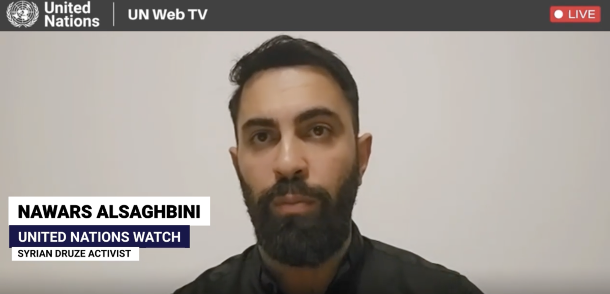 Syrian Druze Activist sounds alarm at the UN about atrocities committed in Sweida at the hands of the Al-Julani regime