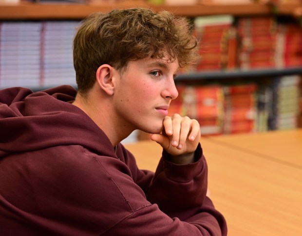 Parkland High School junior Wallace Morris sits in the school...