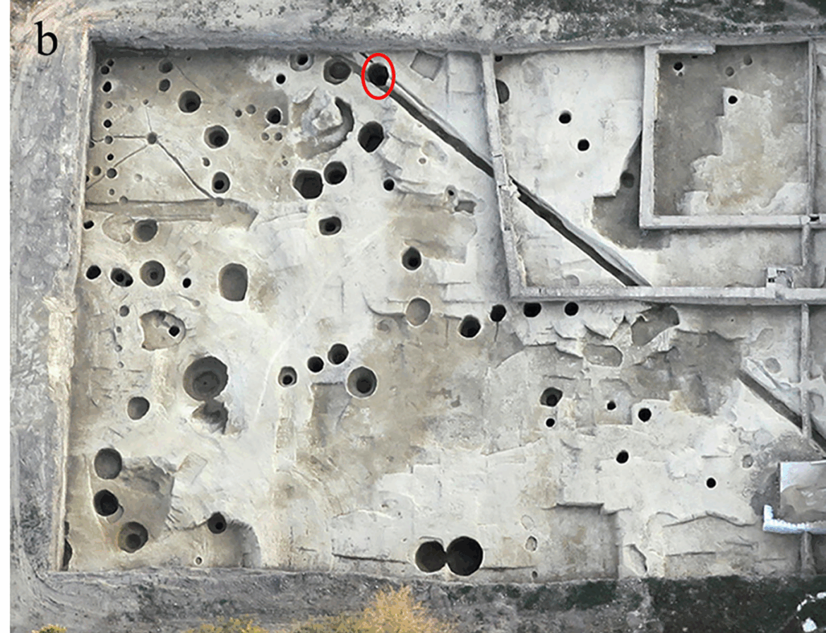 The well SU 233/234 during different excavation phases showing the position of the skeletons: (A) SK 2, SK 3 and SK 4; (B) SK 5 and SK 7. Credit: PLoS One (2025)