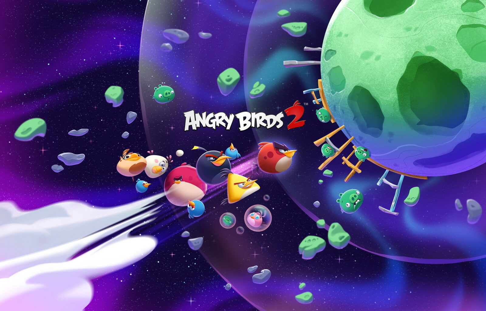 Main key art for the Limited Time Event Angry Birds 2 Space
