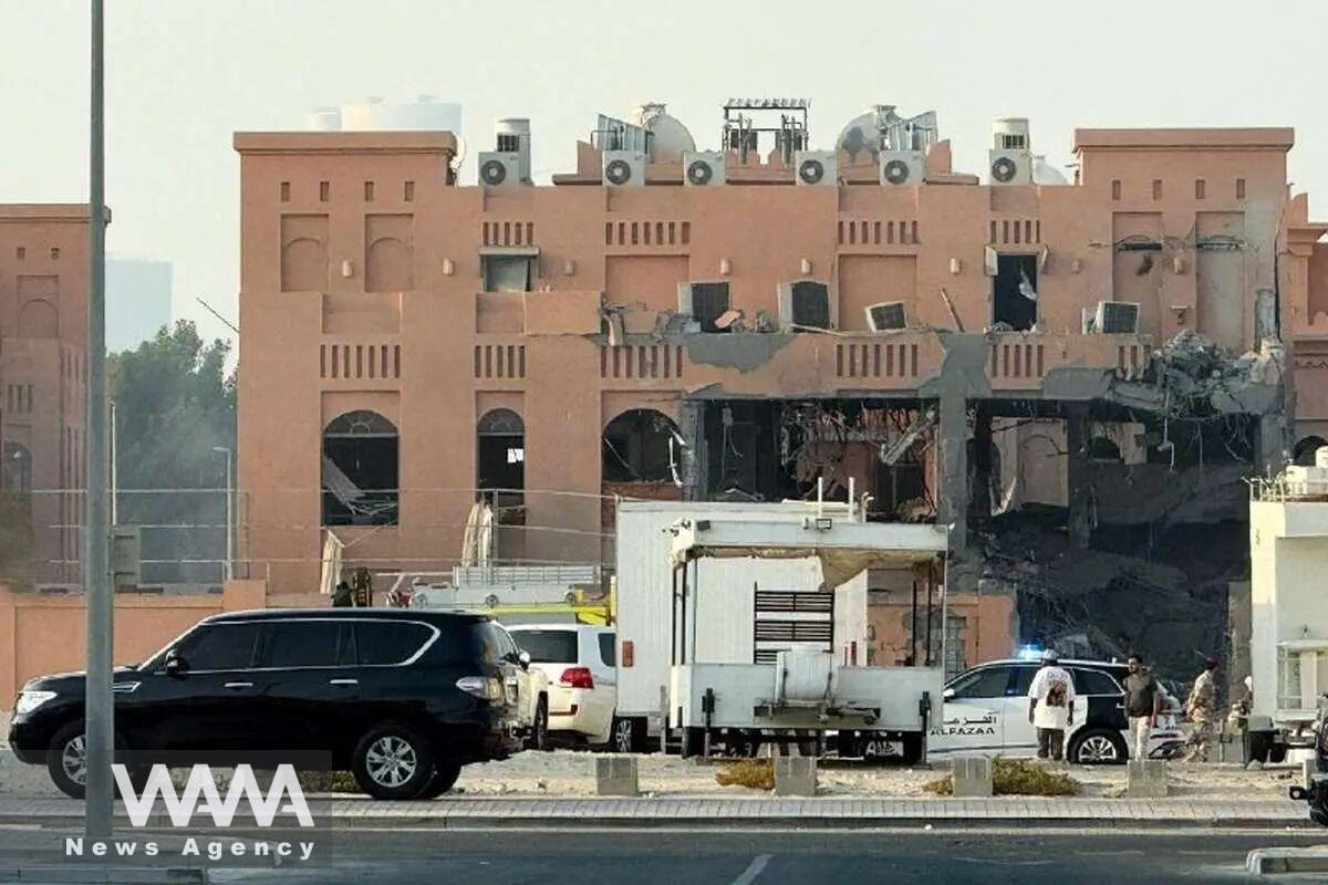 An image of the blast site in Qatar. Social media / WANA News Agency