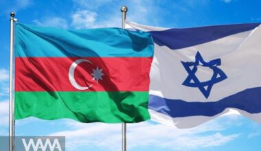 Israel and Azerbaijan flag