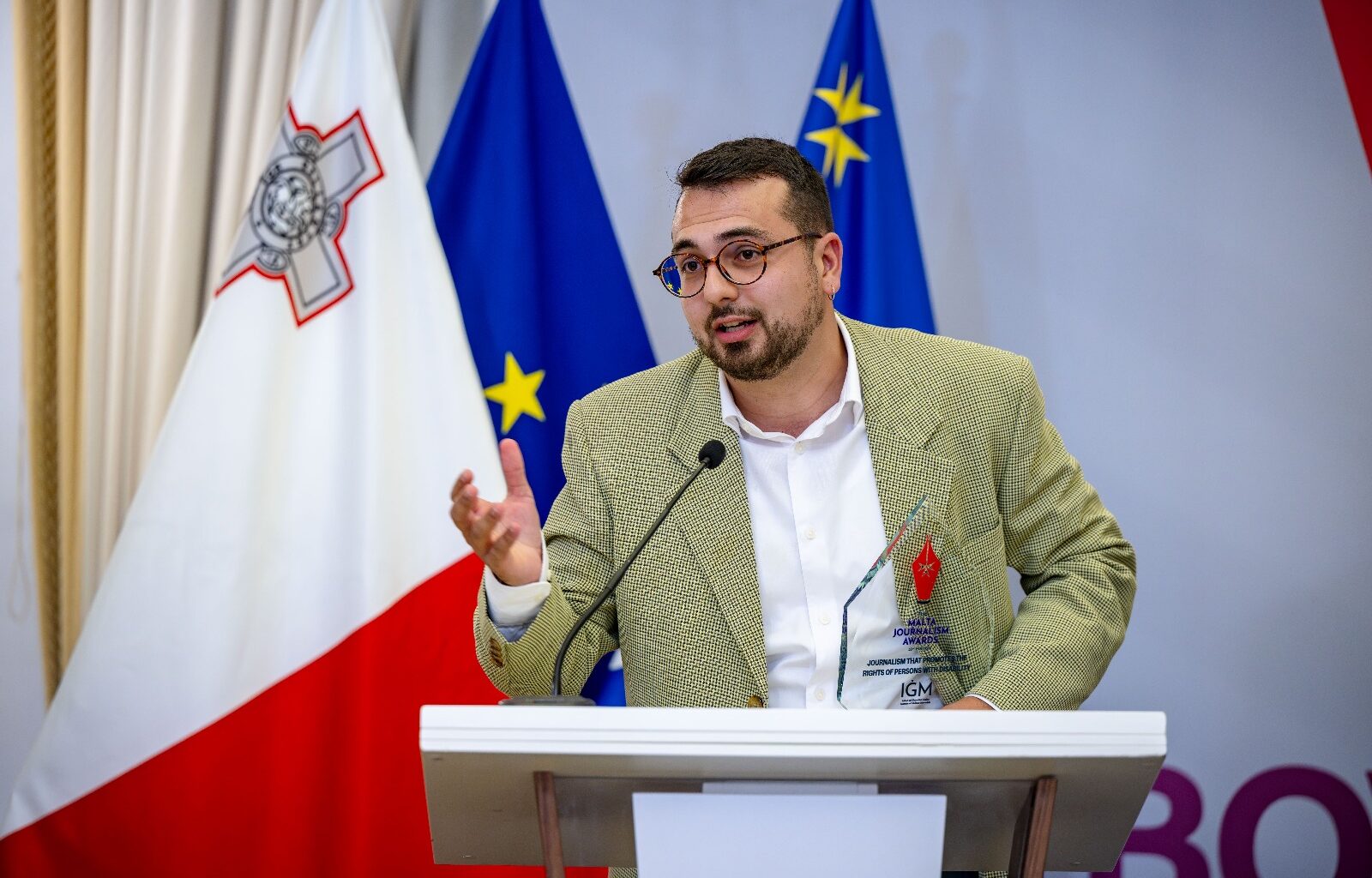 Gabriel Lia wins disability rights award at Malta Journalism Awards