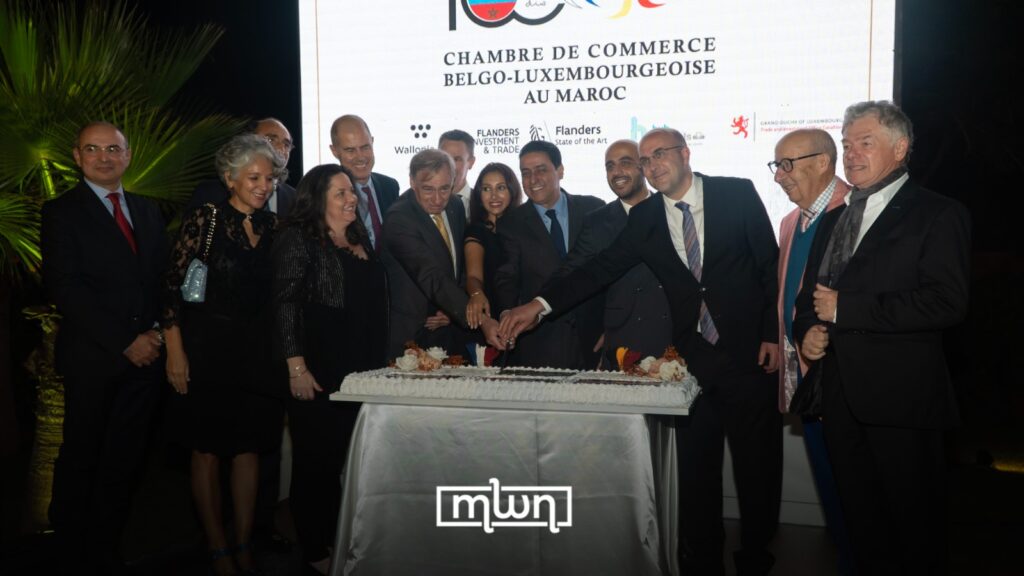 The centennial celebration, held in the gardens of the Belgian Ambassador’s residence in Souissi, brought together diplomats, business leaders, and officials