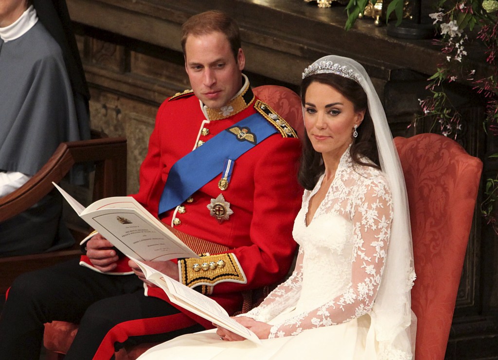 Prince William and Kate Middleton on their wedding day